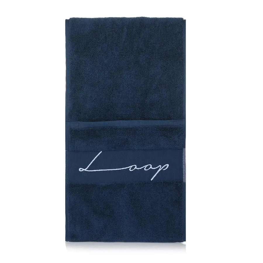 Pocketed Towel Navy Loop