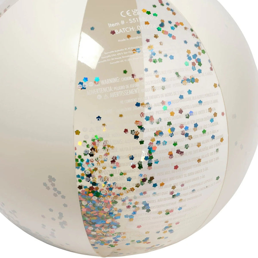 SunnyLife Inflatable Beach Ball - Cotton Candy Glitter SunnyLife