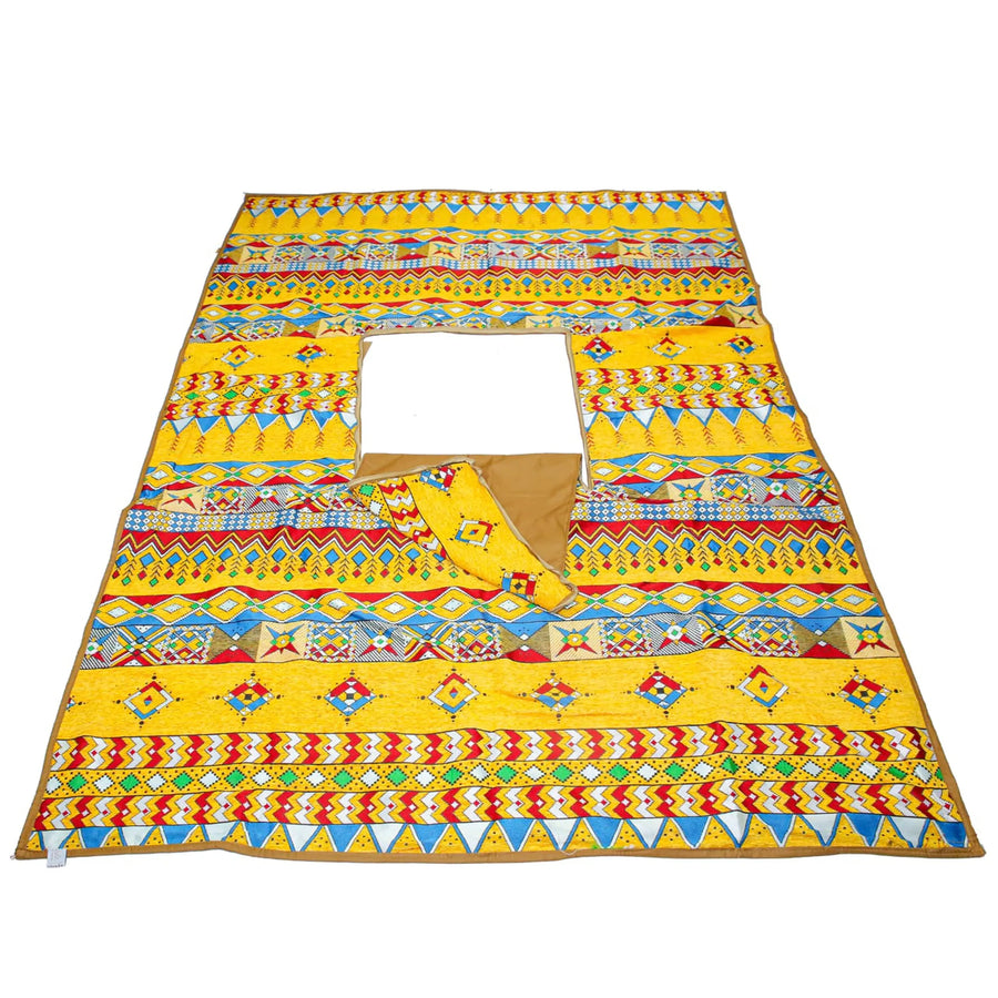 Camping Rug with fire slot - Yellow N (2 x 3 Meters) saifeshta