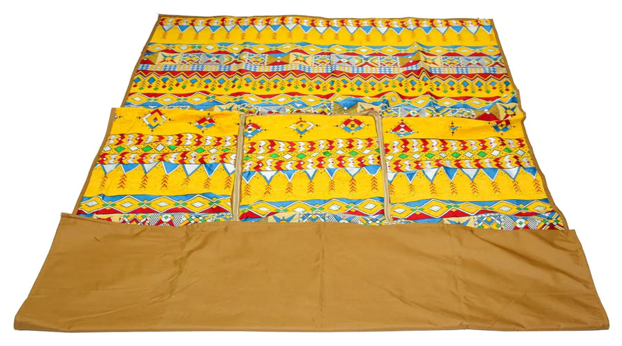Camping Rug with fire slot - Yellow N (2 x 3 Meters) saifeshta