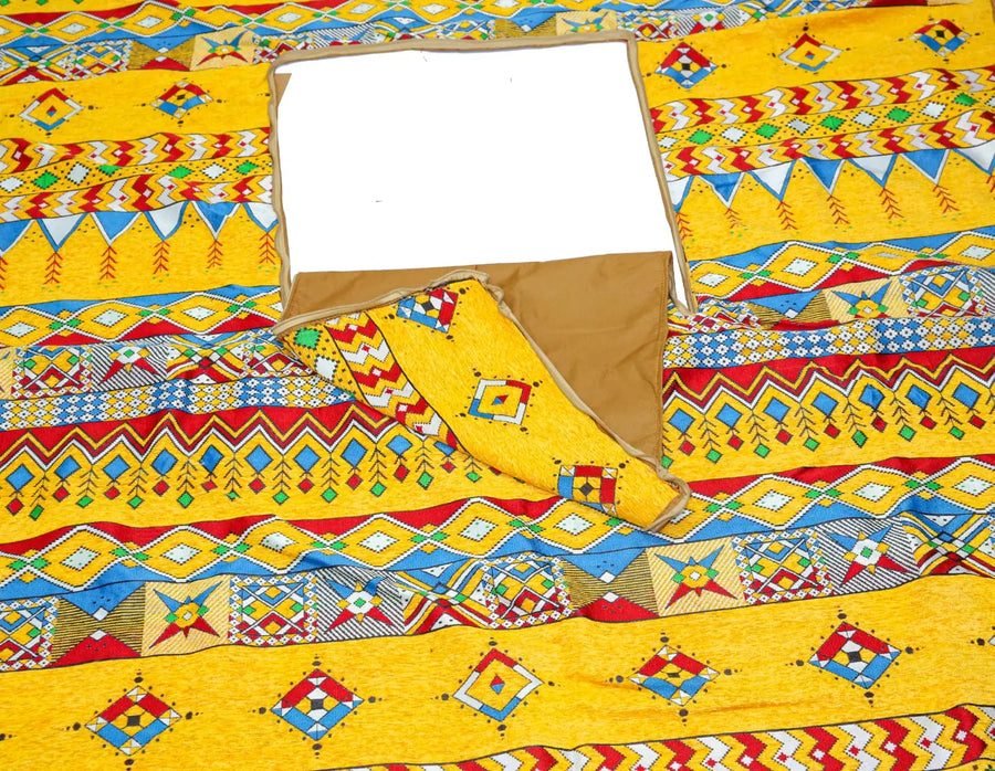 Camping Rug with fire slot - Yellow N (2 x 3 Meters) saifeshta