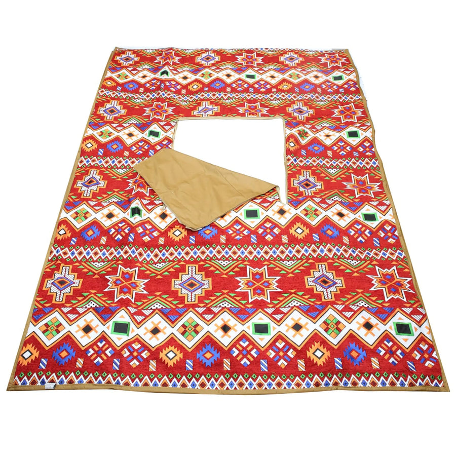 Camping Rug with fire slot- Red (2 x 3 Meters) saifeshta