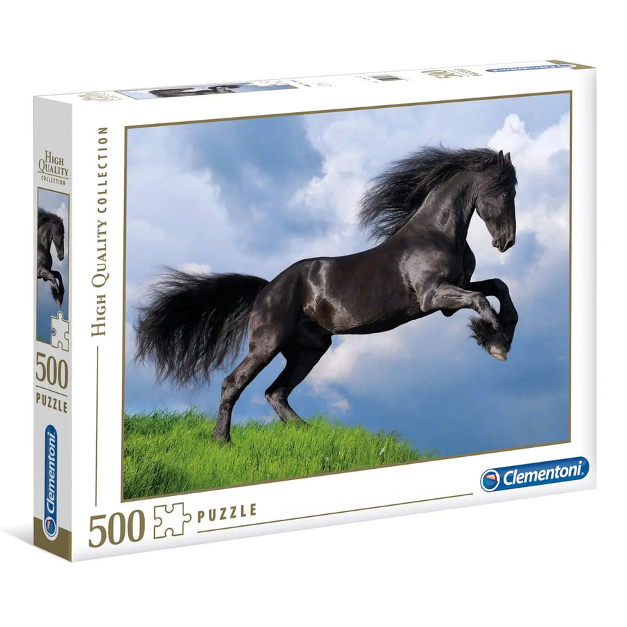 Fresian Black Horse 500 PCS Puzzle - High Quality Collection Clementoni