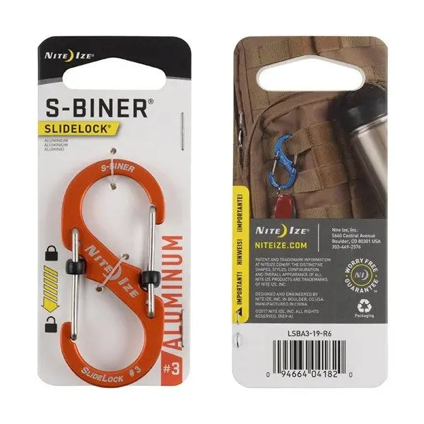 S-Biner SlideLock Aluminum #3 (Orange) Nite Ize
