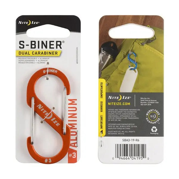 S-Biner® Aluminum Dual Carabiner #3 - Orange Nite Ize