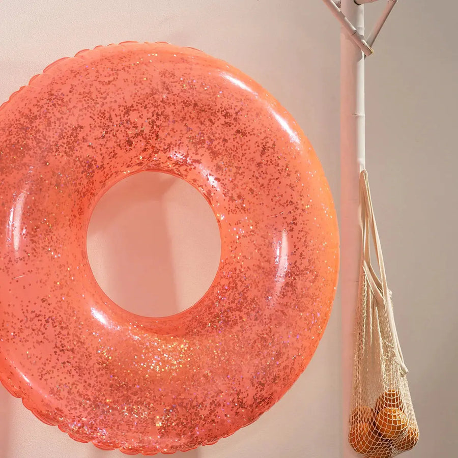 SunnyLife Pool Ring Glitter - Neon Coral SunnyLife