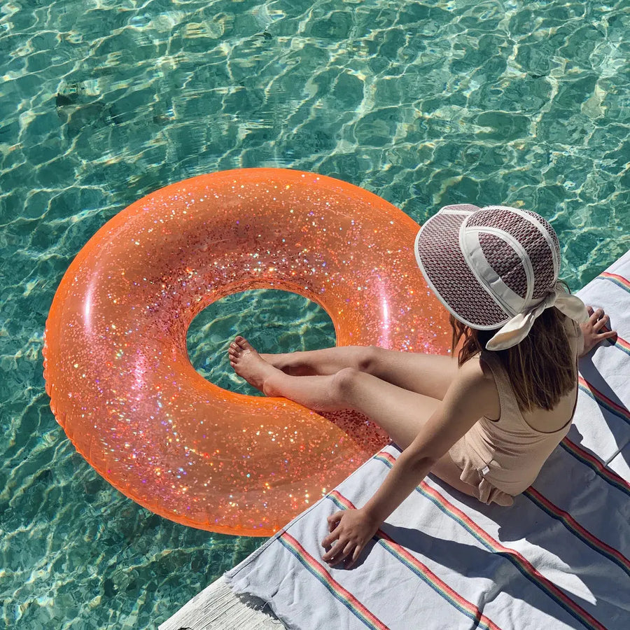 SunnyLife Pool Ring Glitter - Neon Coral SunnyLife