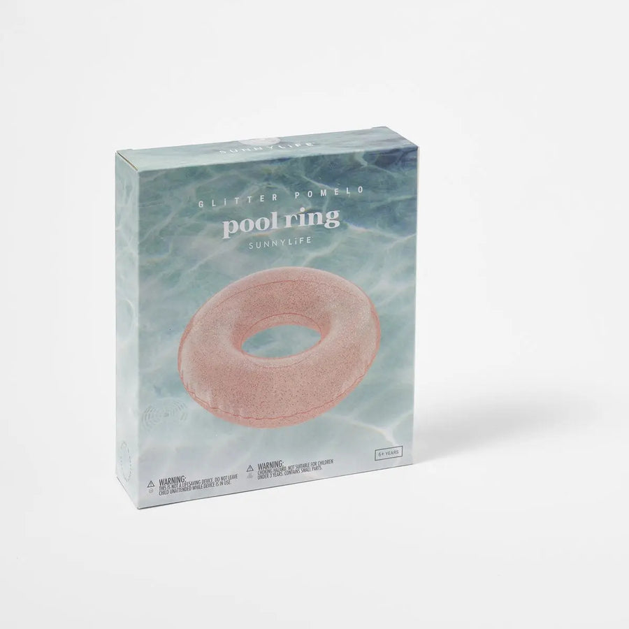 SunnyLife Pool Ring Glitter - Neon Coral SunnyLife